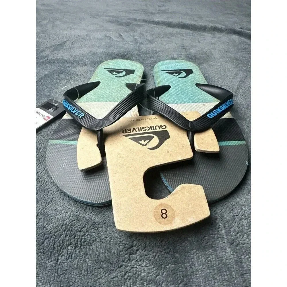 Quiksilver Men’s Molokai Sunset Flip Flop Black Sandals Size 8